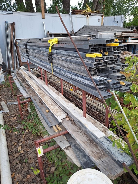 Metal Rack with Assorted Contents