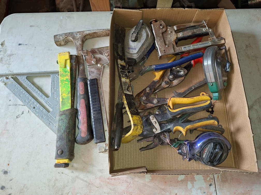 Assorted Tools, Staplers, Prybars, More