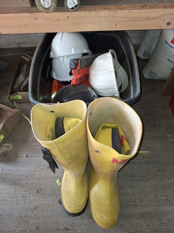 Assorted, Hard Hats, Rubber Boots