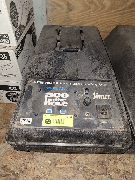 Simer Ace In The Hole Battery Powered Sump Pump System, Model A5000