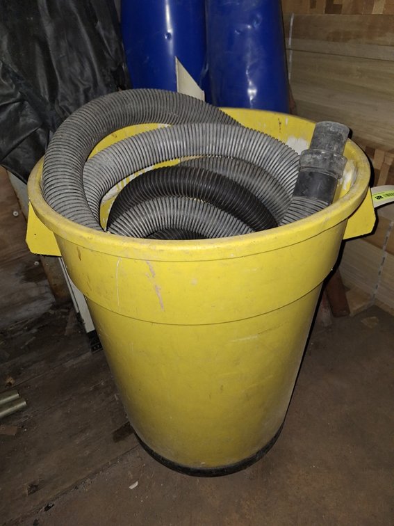 Trash Can with Assorted Vacuum Hose