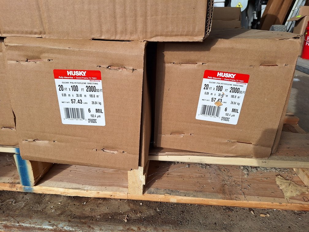 2 Boxes Husky Poly Sheeting, 20'x100'