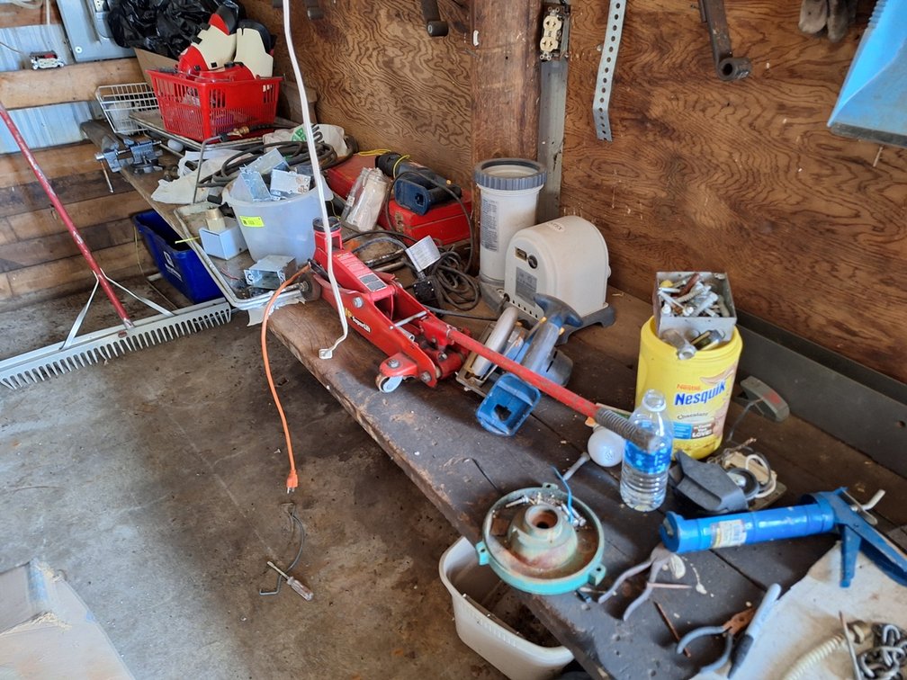 Assorted on Bench, Tools, More