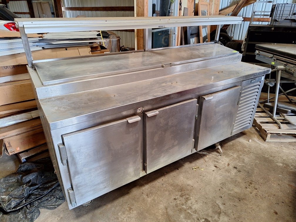 Kairak Refrigerated Prep Table on Wheels, Model KRP895, 115V, 89"x32"x56"