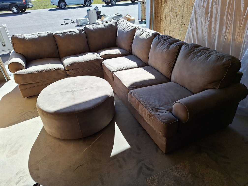Fabric Section Sofa 96"x78", Ottoman 36"