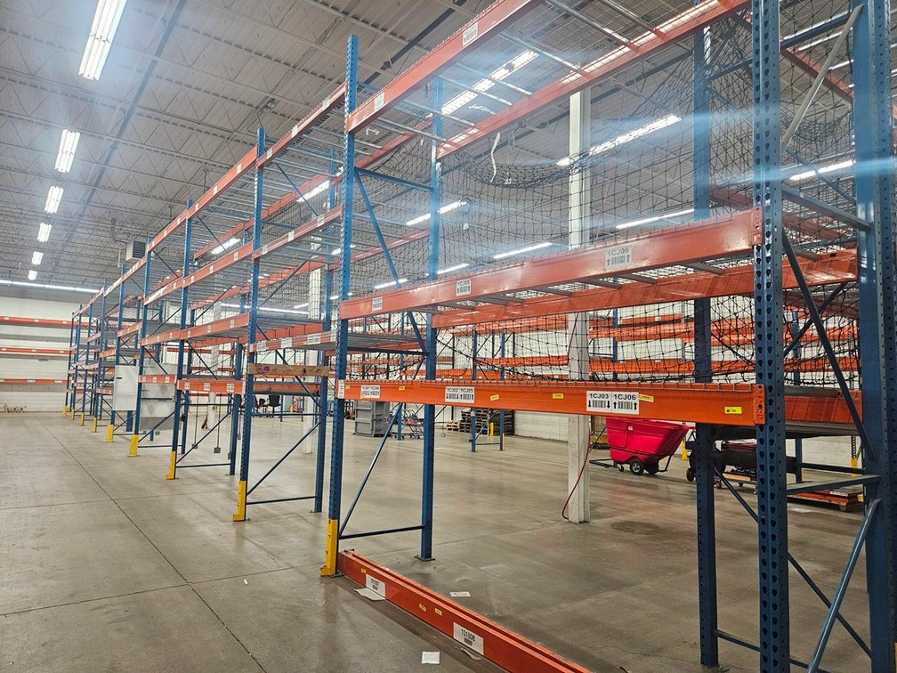 Pallet Racking- Uprights 10 - 42"x16', Crossbeams 54 - 12' and 6 - 8', with Wire Decking