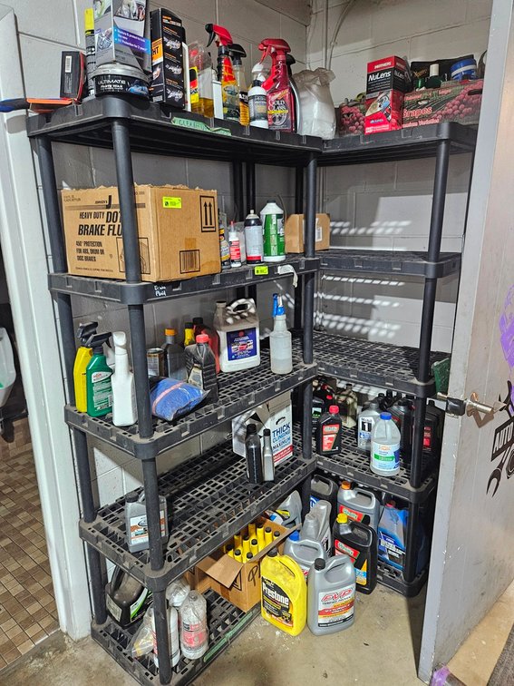 Assorted Contents, Automotive Fluids, More