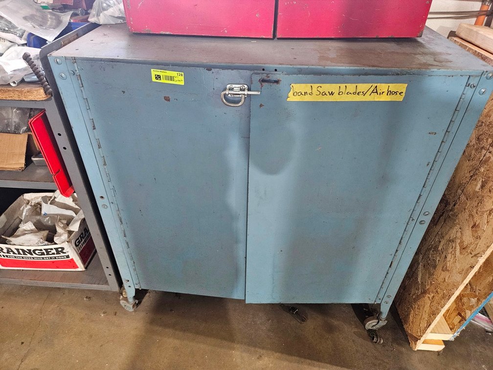 Metal Cabinet on Wheels 36"x24"x37" with Contents