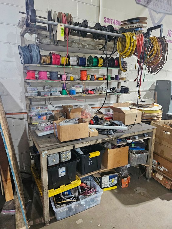Work Bench with Contents, Wire, More