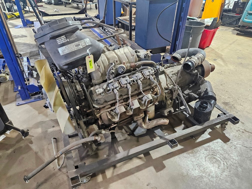 V8 Engine and Transmission on Cart