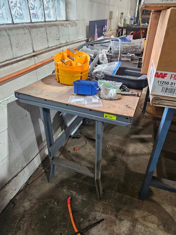 Metal Work Bench with Contents, 72"x36"x35"