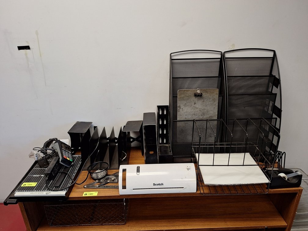 Assorted Office Supplies, Laminator, More