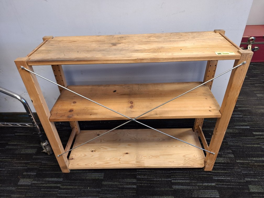 Wood 3 Tier Shelf, 36"x12"x30"