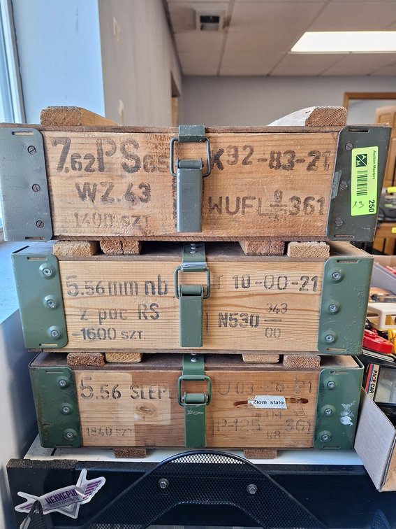 2 Wood/Metal Ammo Boxes