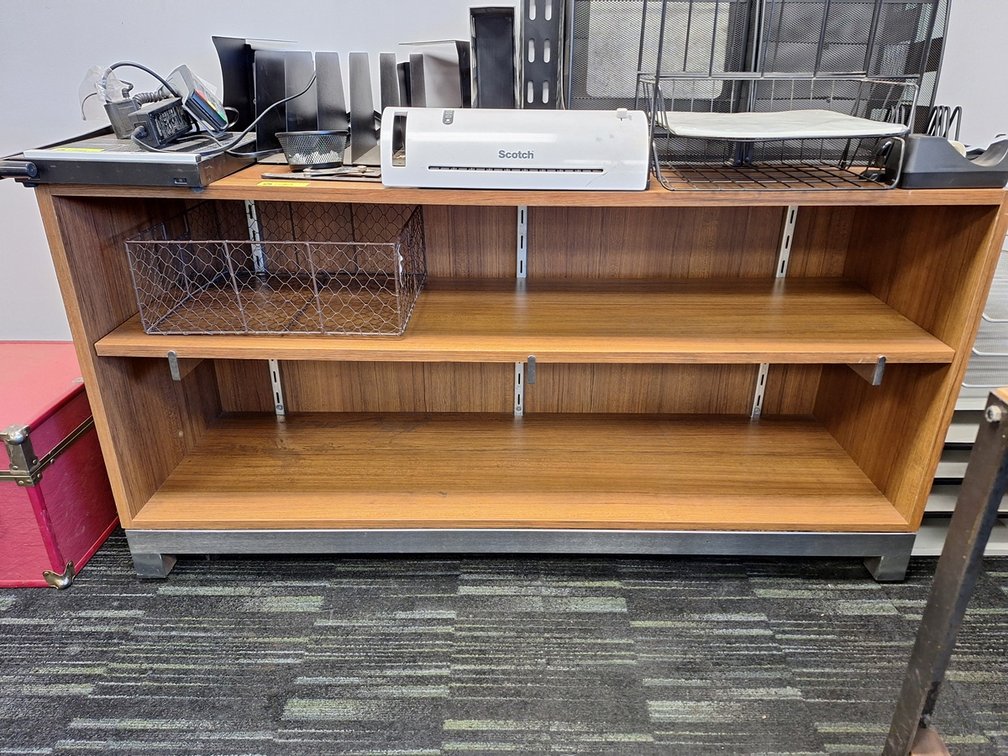 Wood/Metal 3 Tier Shelf, 56"x17"x28"