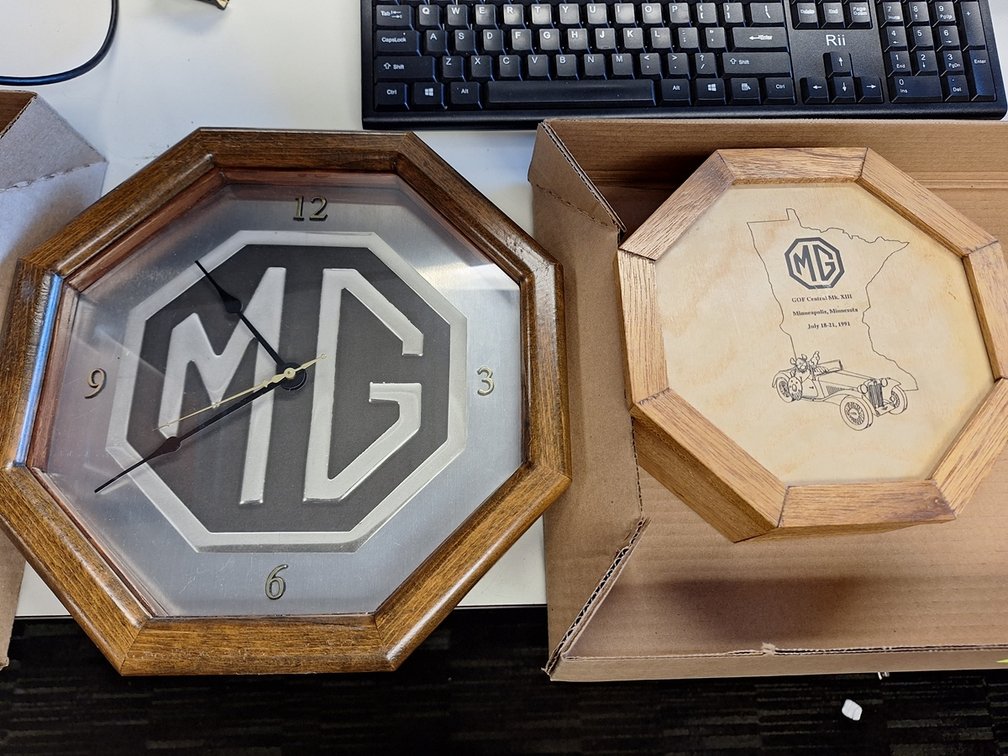 MG 12" Clock, Wood Box