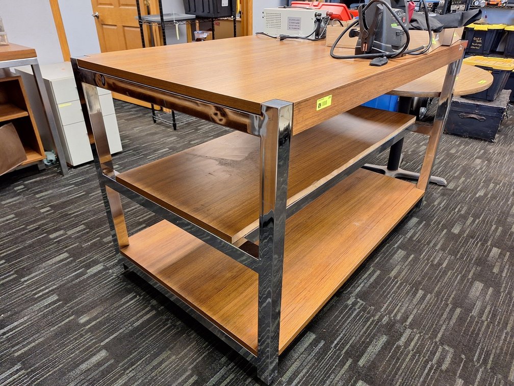 Wood/Metal 3 Tier Table, 60"x36"x39"