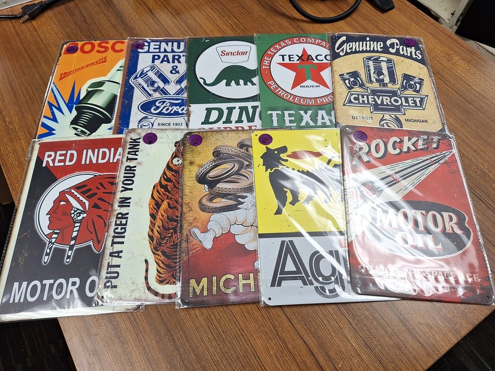 10 Repro Metal Signs