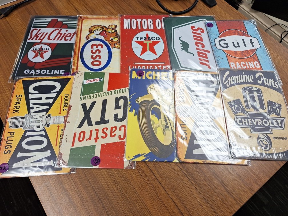 10 Repro Metal Signs