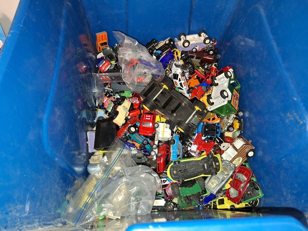 Bin of Toy Cars