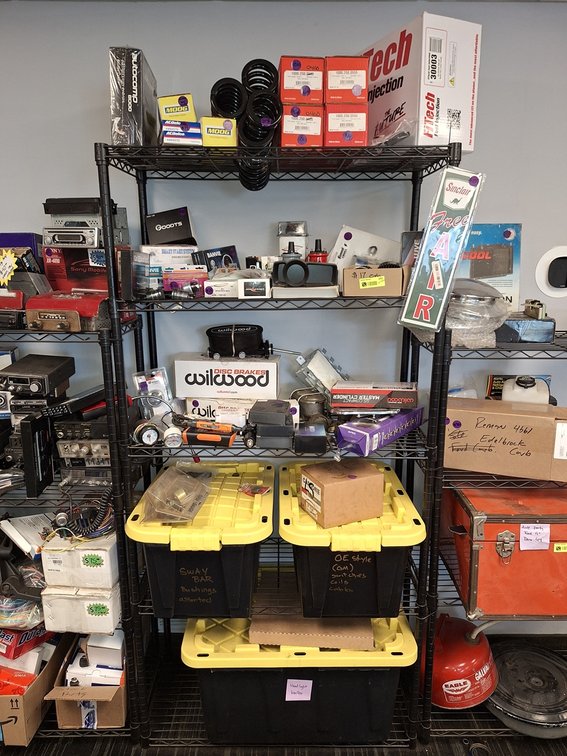 Assorted Car Parts, Spring, Fuel Injector, Brake Parts, Bulbs, More