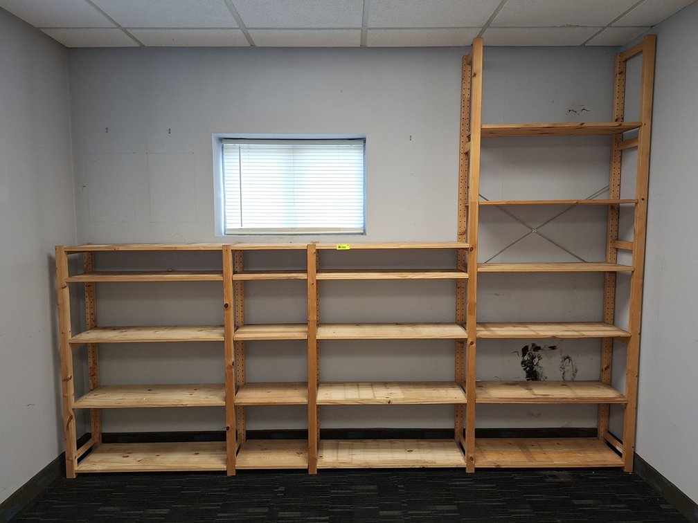 Wood Shelf, 119"x12"x89"