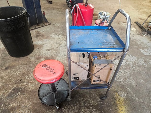 Image for Metal Shop Cart, Stand on Wheels