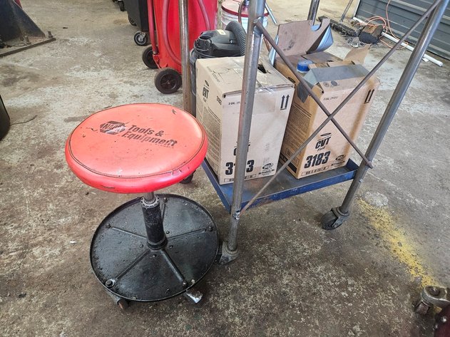Image for Metal Shop Cart, Stand on Wheels
