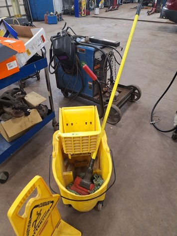 Image for Mop Bucket with Mop and Caution Sign