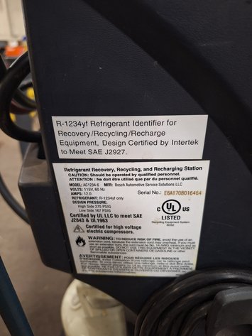 Image for Robinair R-1234yf AC Recovery/Charging System, Model: AC1234-6, 115V