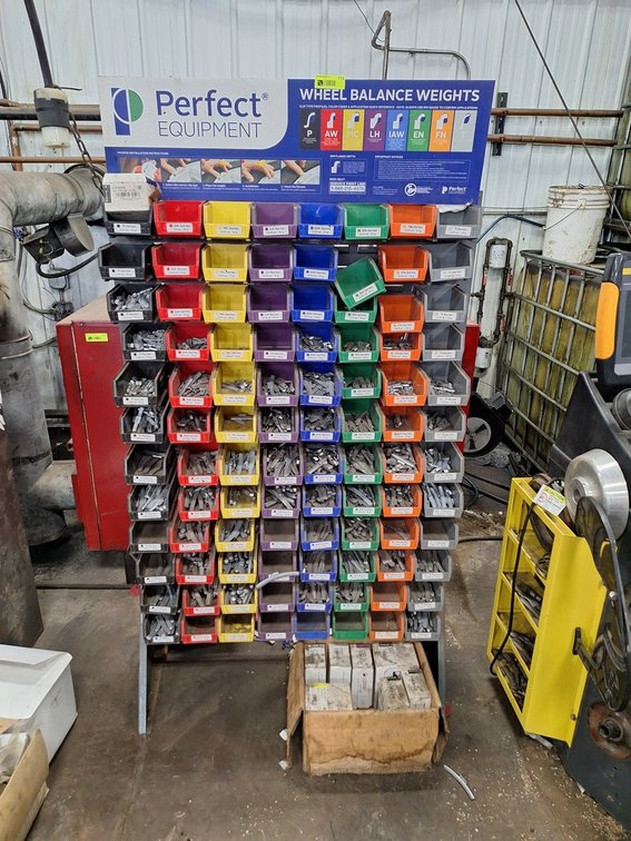 Perfect Equipment Wheel Balancer Weight Cabinet with Contents