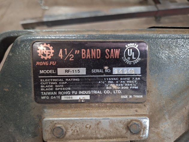 Image for Rong Fu Horizontal Band Saw, Model: RF-115