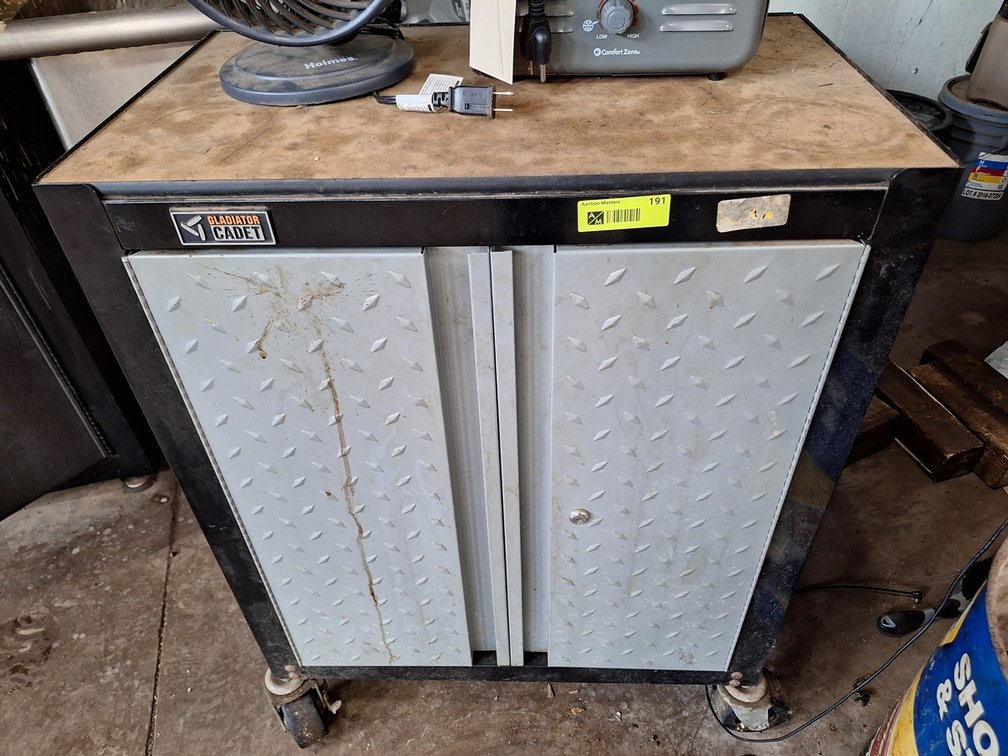 Gladiator 2-Door Metal Shop Cabinet on Wheels, 26"x16"x35"