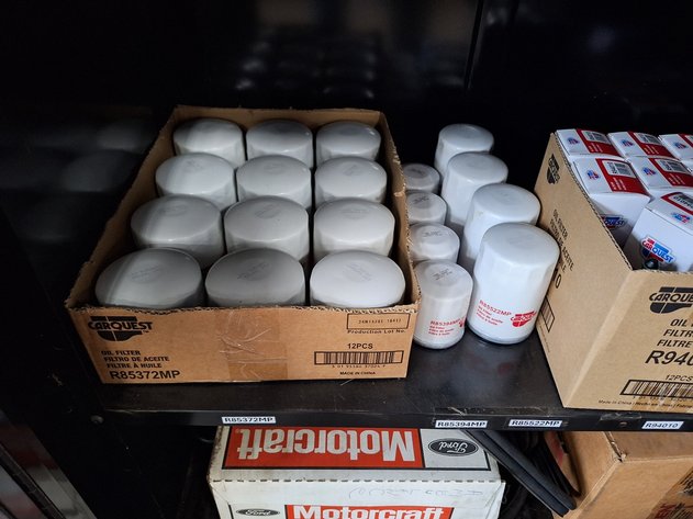 Image for Contents in Cabinet: Assorted Oil Filters and More