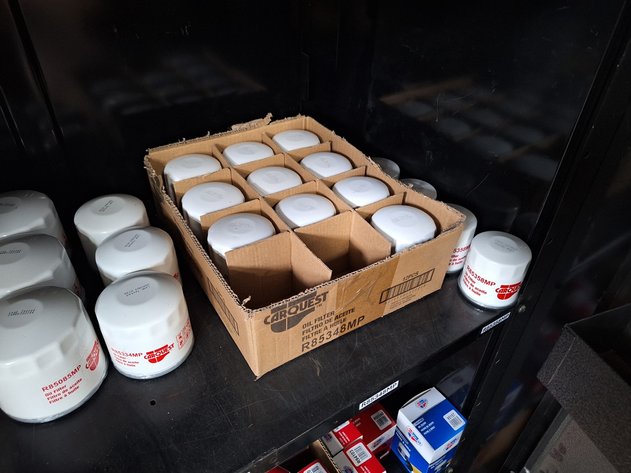 Image for Contents in Cabinet: Assorted Oil Filters and More