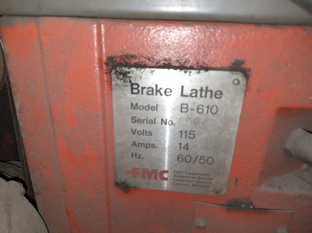Image for FMC B-610 Brake Lathe