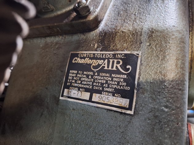 Image for Curtis Industrial Air Compressor, Model: E-71, Disconnected