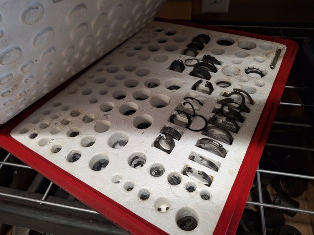 Image for 4 Metal Hardware Drawers and Some Snap Rings
