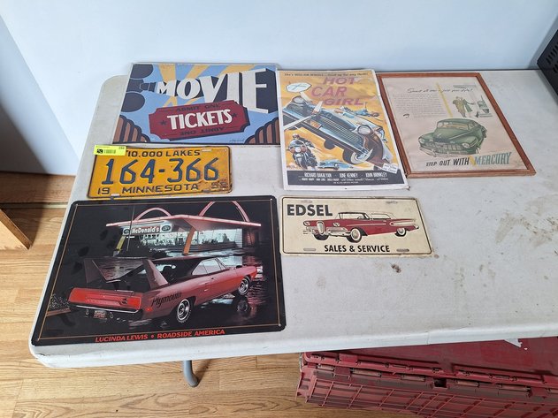 Image for 6 Assorted Signs, Some Tin