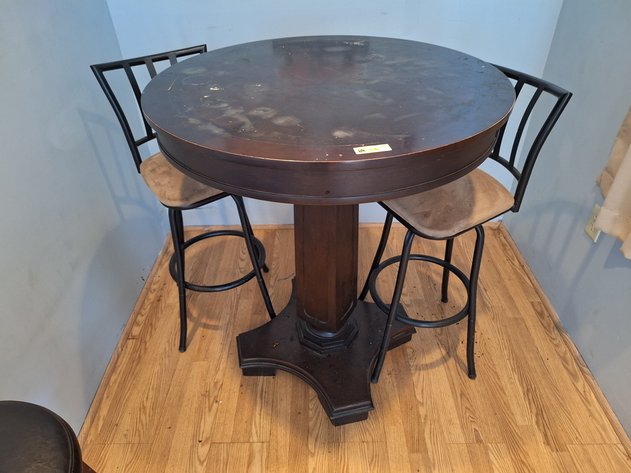 Image for Wood High Top Table with 2 Chairs, 36