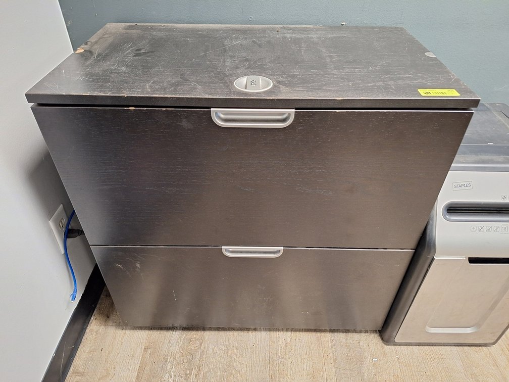 2- 2 Drawer Wood File Cabinets with Contents