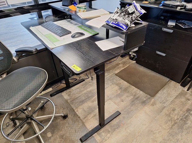 Image for Wood/Metal Sit to Stand Desk, 47