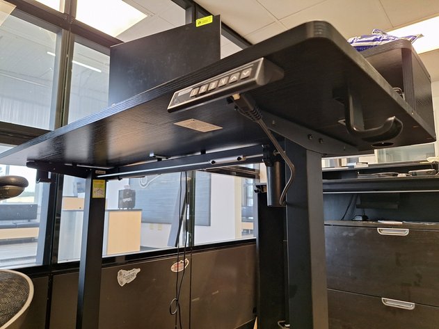 Image for Wood/Metal Sit to Stand Desk, 47