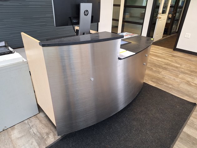 Image for Wood/Metal Reception Desk, 65