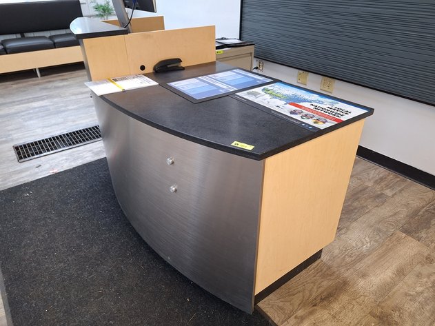 Image for Wood/Metal Reception Desk, 65