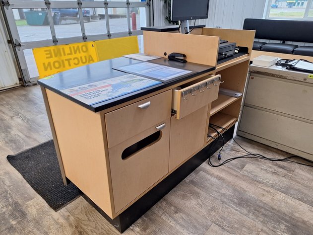 Image for Wood/Metal Reception Desk, 65