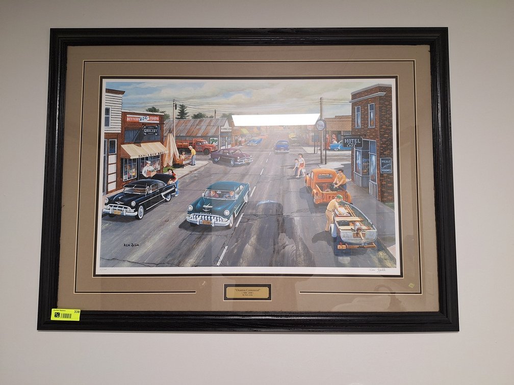 Signed "Onamia Centennial" by Ken Zylla Framed Print, 5/1000, 39"x30"