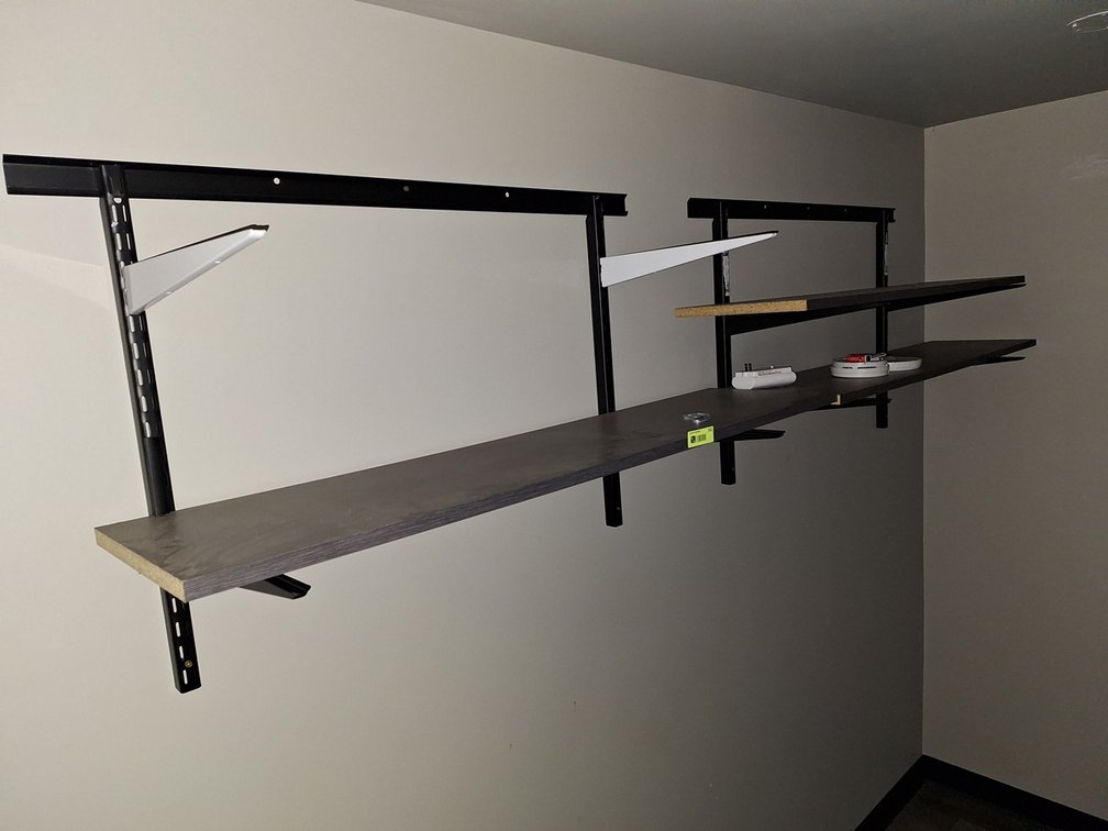 Wood/Metal Shelf, 48"x12" Shelves