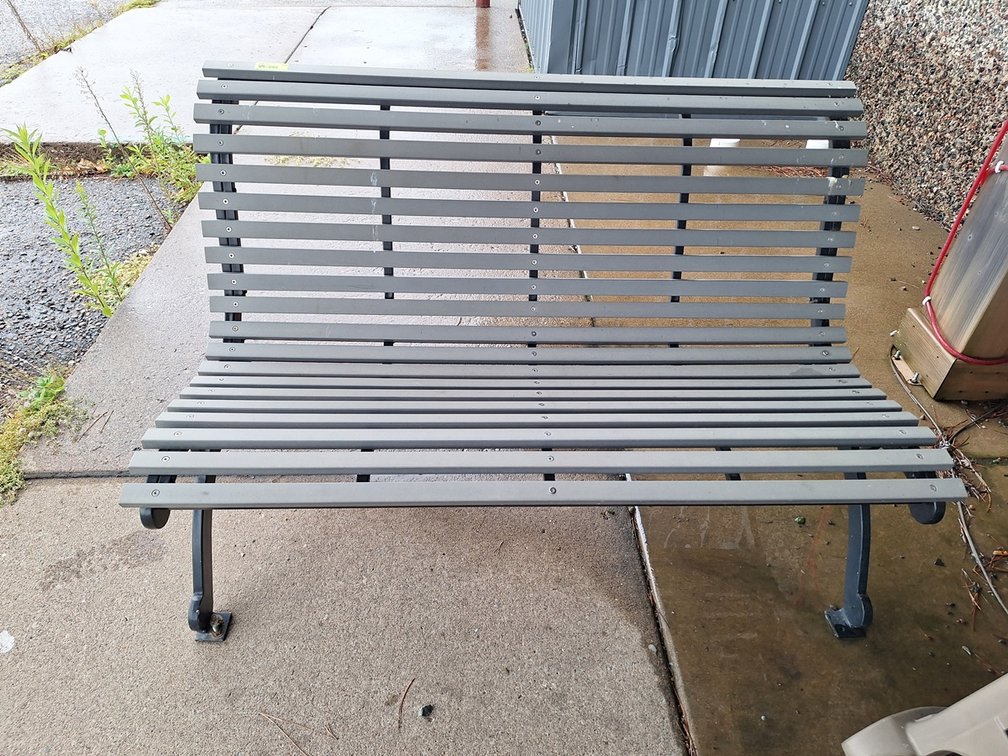 2- 56" Wood/Ply Benches, Bolted to Concrete