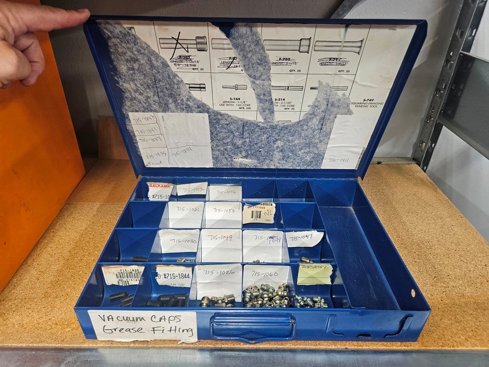 Metal Drawer with Assorted Grease Fittings